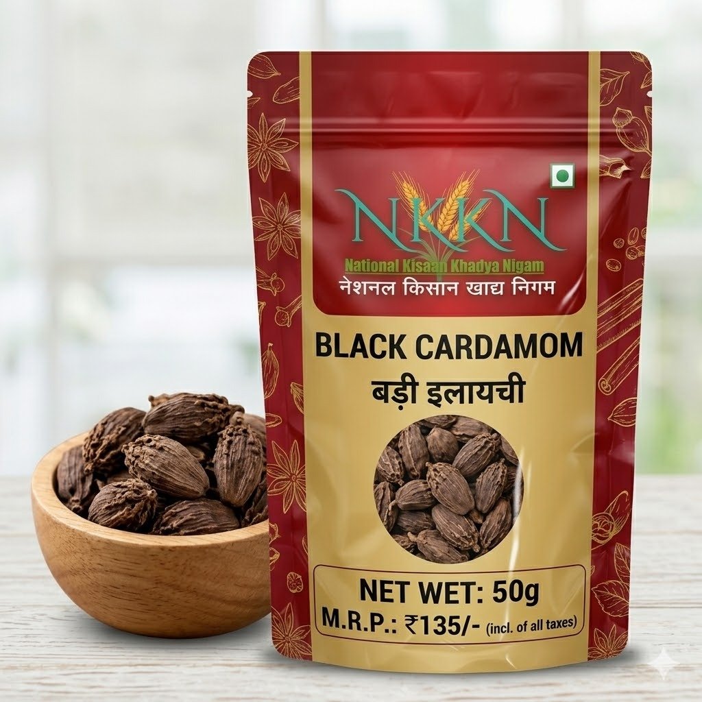 NKKN Brand Black Cardamom – A Bold and Aromatic Spice for Every Kitchen